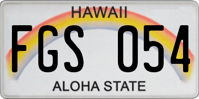 HI license plate FGS054