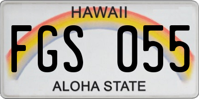 HI license plate FGS055