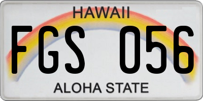 HI license plate FGS056