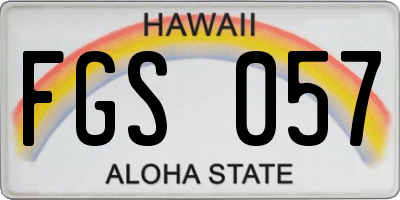 HI license plate FGS057