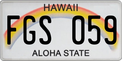 HI license plate FGS059