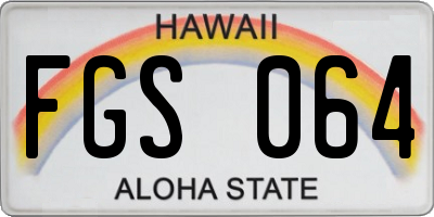 HI license plate FGS064