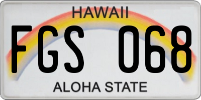 HI license plate FGS068