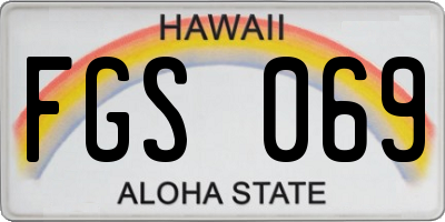 HI license plate FGS069