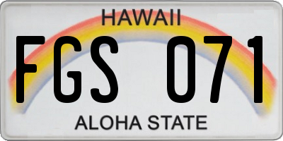 HI license plate FGS071