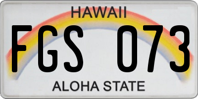 HI license plate FGS073