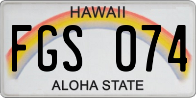 HI license plate FGS074