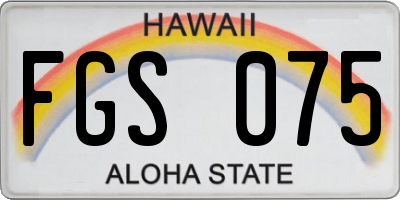 HI license plate FGS075