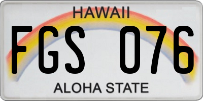 HI license plate FGS076