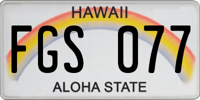 HI license plate FGS077