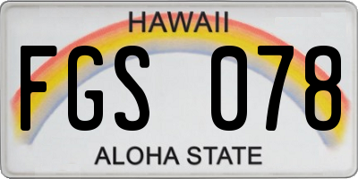 HI license plate FGS078