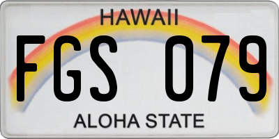 HI license plate FGS079
