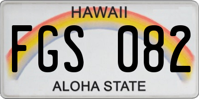 HI license plate FGS082