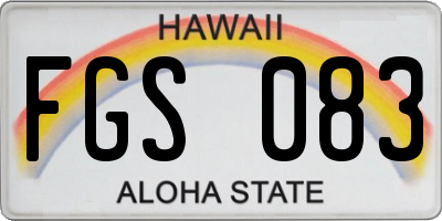 HI license plate FGS083