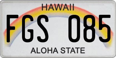 HI license plate FGS085