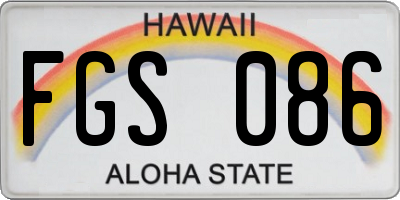 HI license plate FGS086