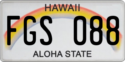 HI license plate FGS088