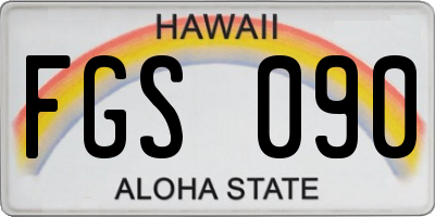 HI license plate FGS090