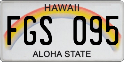 HI license plate FGS095