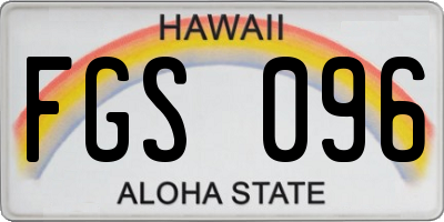 HI license plate FGS096