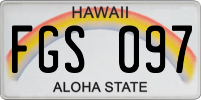 HI license plate FGS097