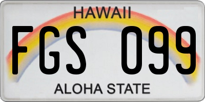 HI license plate FGS099