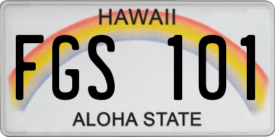 HI license plate FGS101