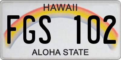 HI license plate FGS102