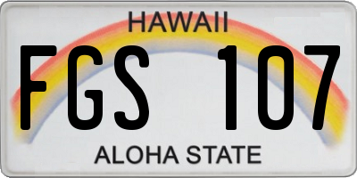 HI license plate FGS107