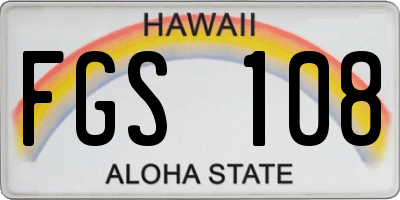 HI license plate FGS108