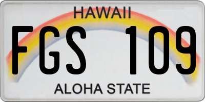HI license plate FGS109