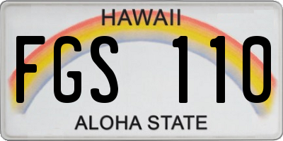 HI license plate FGS110