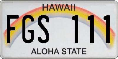 HI license plate FGS111