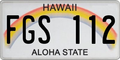 HI license plate FGS112