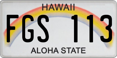 HI license plate FGS113