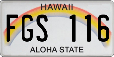 HI license plate FGS116