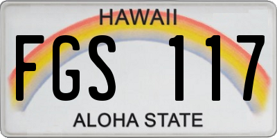 HI license plate FGS117
