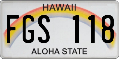 HI license plate FGS118