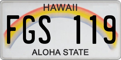 HI license plate FGS119