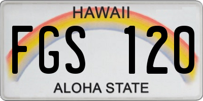 HI license plate FGS120