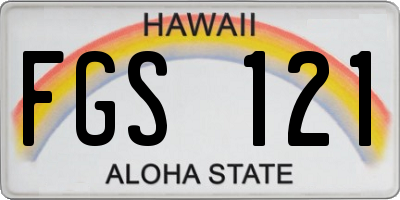 HI license plate FGS121