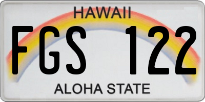 HI license plate FGS122