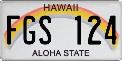 HI license plate FGS124