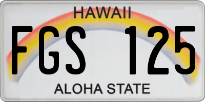 HI license plate FGS125