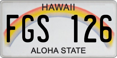 HI license plate FGS126