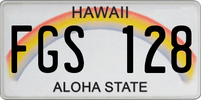 HI license plate FGS128