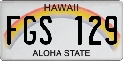 HI license plate FGS129