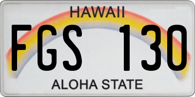 HI license plate FGS130