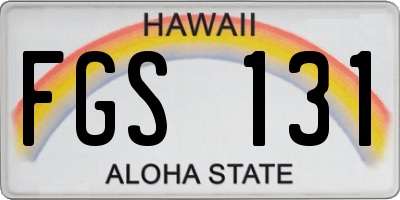 HI license plate FGS131