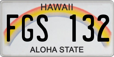 HI license plate FGS132